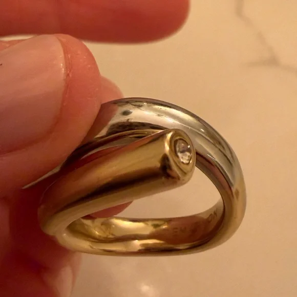 DEMARSON
Ana Two-tone Ring in 12kt Gold-plated Brass - Picture 9 of 10